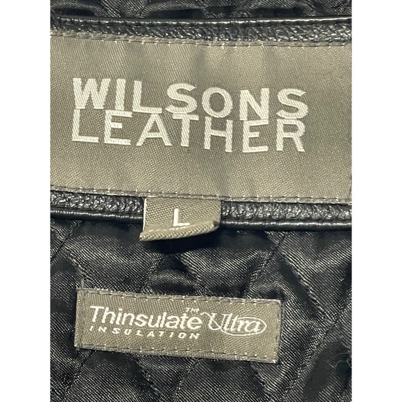 Wilsons Leather Womens Jacket Black Full Zip Thinsulate Ultra Insulation L - Picture 2 of 7
